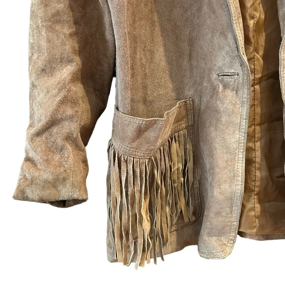 Vintage Suede Western Fringe Jacket - Picture 5 of 10